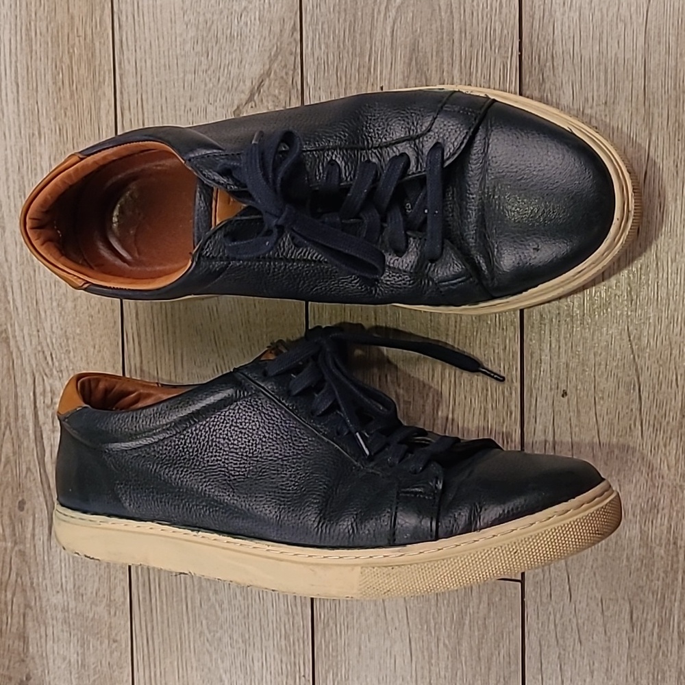 ALLEN EDMONDS Courtside Dark Navy Leather Sz 9 E mens‎ Sneakers Shoes